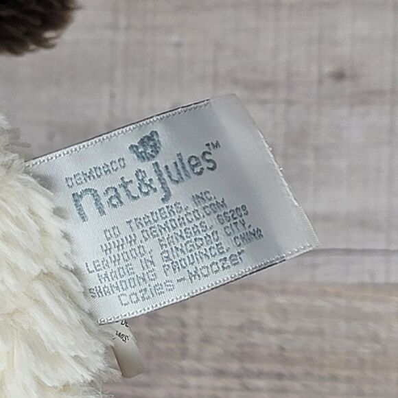 Baby Lovey Cow Plush Rattle Demdaco Nat Jules Comfort Security Clutch Blankie - Picture 6 of 7